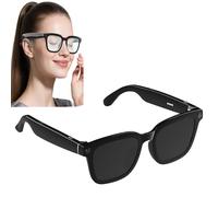 ASnwpaK Lunettes Intelligentes avec CaméRa AI (Musique, Appels, VidéO, Photos), Lunettes De Traduction en Temps RéEl, Lunettes Bluetooth avec Assistant Vocal AI, pour Les Voyages Et Les RéUnions,B