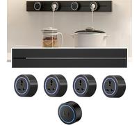 ASnwpaK Multiprise Murale, Rail 8000W + Prise Universelle Amovible Trois Trous/USB + Type C, avec LumièRe LED Douce, pour Cuisine, Bureau,Black-60cm