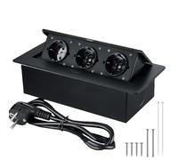 ASnwpaK Prise De Bureau EncastréE, Multiprise Escamotable, avec 1/2 Prise + 2 USB Ou 3 Prises, avec Cordon d'alimentation De 1,8 M, Prise CachéE Multifonction, pour Cuisine, Bureau,E