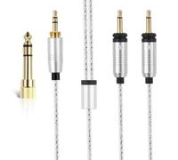 Asobilor Câble de remplacement pour casque audio double 3,5 mm vers 3,5 mm avec adaptateur 6,35 mm / in in, 1,25 m, compatible avec Focal Elegia, Clear MG, Celestee, Stellia, Elear, Radiance