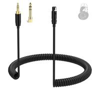 Asobilor Câble spirale de rechange pour AKG K702 Q701 K712, jack 3,5 mm vers mini-XLR, extensible de 1,4 à 3 m avec adaptateur de 6,35 mm, compatible avec casque K240S K271 MKII