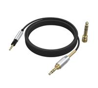 Asobilor Momentum 4 Câble audio compatible avec Sennheiser Momentum 3/2.0, HD1 On-Ear, HD 400S, HD 450BT, PXC 550/550-II, ACCENTUM Plus, Nylon tressé, OFC, 2 m, avec adaptateur 6,35 mm