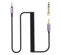 Asobilor WH-1000XM5 Câble spiralé de rechange pour casque compatible avec Sony WH-1000XM4/3/2, WH-CH710N/700N/510, WH-XB910N, MDR-1A/1000X, prise jack 3,5 mm avec adaptateur 6,35 mm, extensible