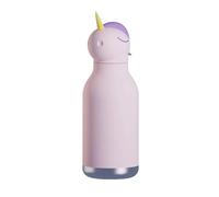 Asobu Bestie Bouteille d'eau isotherme en acier inoxydable avec paille Motif licorne 460 ml