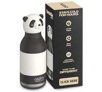 asobu Bestie Gourde isolée en acier inoxydable avec tête souple amovible pour enfants et adolescents avec paille flexible réutilisable (panda)