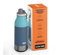 Asobu Buddy Bottle a Bouteille d'eau isotherme en acier inoxydable pour avec bol d'eau amovible et bol de rangement de nourriture et friandises pour chien (vert pastel, 970 g)