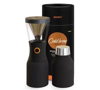 asobu Coldbrew Cafetière Portable à Froid avec Une Carafe en Acier de 40 onces avec Un Isolant en cuivre. (Black)