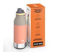 ASOBU Gourde Buddy Pastel Peach Orange 1l parfaite pour ceux qui aiment partager chaque aventure avec leur ami à quatre pattes