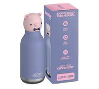asobu Bestie Piggy Bouteille en acier inoxydable avec paille à rabat isotherme sans BPA 500 ml
