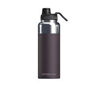 Asobu Mighty Bouteille d'eau sans BPA en acier inoxydable avec poignée ergonomique et bec verseur facile qui reste chaud/froid pendant 12/24 heures Bordeaux