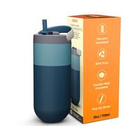 asobu Orbit Bouteille d'eau isotherme élégante avec couvercle pop-up et poignée de transport, parfaite pour le café glacé, les voyages et l'hydratation élégante