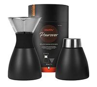 ASOBU PO300BLACK POUR Over Cafetière en Acier Inoxydable isolée, 1 Liter