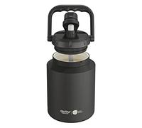 Asobu Puramic™ Mini carafe isotherme à double paroi en acier inoxydable avec poignée de transport facile et paille pop-up Noir 935,5 g