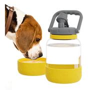 Asobu - The Barkley Dog Bowl - Gourde en Tritan | Anti-Fuite 1 Litre avec gamelle pour Chien Jaune | Idéal pour la randonnée, Le Sport, Le Fitness et la Promenade
