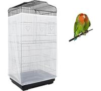 ASOCEA Extra Large Cage À Oiseaux Graines De Recueil De Graines Jupe Garde Couverture de Cage à Oiseaux Filet de Perroquet en Maille de Nylon pour Cages Rondes et Carrées (Blanc, 78.7*27.6in/200*70cm)