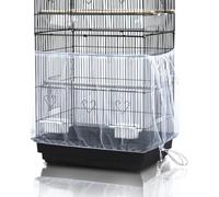 ASOCEA Extra Large Cage À Oiseaux Graines De Recueil De Graines Jupe Garde Couverture de Cage à Oiseaux Filet de Perroquet en Maille de Nylon pour Cages Rondes et Carrées (Blanc, 78.7*15.7in/200*40cm)