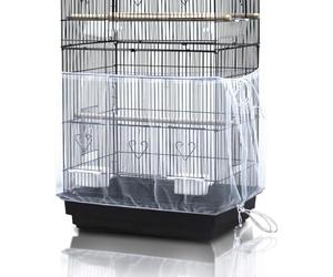 ASOCEA Extra Large Cage À Oiseaux Graines De Recueil De Graines Jupe Garde Couverture de Cage à Oiseaux Filet de Perroquet en Maille de Nylon pour Cages Rondes et Carrées (Blanc, 78.7*15.7in/200*40cm)