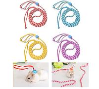 ASOCEA Harnais Et Laisse pour Hamster 4 PièCes Corde De Marche RéGlable en Nylon pour Animal De Compagnie Convient pour Cochon d'Inde Chinchillas Furet Rat Souris éCureuil Gerbille Petit Animal