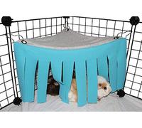 ASOCEA Petit Animal Hamster Tente Hamac Pet Cachette Cage Accessoires Nid Lit pour Cochon d'Inde Chinchilla Hérisson Rat Écureuil Furet Nain Lapin (Bleu)