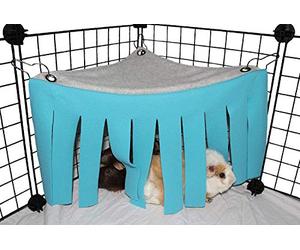 ASOCEA Petit Animal Hamster Tente Hamac Pet Cachette Cage Accessoires Nid Lit pour Cochon d'Inde Chinchilla Hérisson Rat Écureuil Furet Nain Lapin (Bleu)