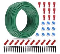 ASOFTY Cable Robot Tondeuse avec Piquets de Terre, Connecteurs de câble et Bornes de Connexion, Ø 2,7 mm Tondeuse Gazon Fil Périphérique Universel, Kit de Accessoires pour Robots Tondeuses (25M)