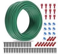 ASOFTY Cable Robot Tondeuse avec Piquets de Terre, Connecteurs de câble et Bornes de Connexion, Ø 2,7 mm Tondeuse Gazon Fil Périphérique Universel, Kit de Accessoires pour Robots Tondeuses (100M)