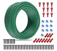 ASOFTY Cable Robot Tondeuse avec Piquets de Terre, Connecteurs de câble et Bornes de Connexion, Ø 2,7 mm Tondeuse Gazon Fil Périphérique Universel, Kit de Accessoires pour Robots Tondeuses (50M)
