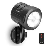 ASOFTY Lampe Exterieur Detecteur de Mouvement, 6LED 1000LM Spot Led Extérieur Sans Fil avec Télécommande, IP65 Étanche Projecteur LED Murale Batterie pour Éclairage Public, Garage, Couloir, Jardin
