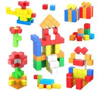 ASOK 60 pièces Cubes Magnétiques de Construction, Jouets Sensoriels Éducatifs STEM pour Enfants de 3, 4, 5, 6 Ans, Cadeaux d'anniversaire pour Garçons et Filles