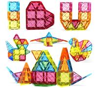 ASOK 60PCS Tuiles Magnétiques - Ensemble de Blocs de Construction Magnétiques pour l'Apprentissage Préscolaire en Classe, Jouets Sensoriels STEM, Cadeau pour Garçons et Filles de 3 Ans et Plus