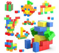 ASOK 66PCS Blocs Magnétiques Grands Blocs de Construction Magnétiques avec Autocollants pour Enfants de 3, 4, 5, 6, 7, 8 Ans et Plus, Garçons et Filles, Cubes Magnétiques, Jouets Éducatifs Sensoriels