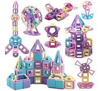 ASOK Mini Size 169PCS Blocs de Construction Magnétiques Colorés pour Inspirer la Créativité Jouets de Construction pour Enfants de 3+ 4 5 6 7 8 Ans Garçons et Filles