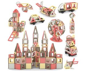 ASOK Tuiles Magnétiques et Blocs de Construction Éducatifs STEM pour Enfants Ensemble Complet de 169 Pièces avec Sac de Rangement Inclus, Idéal en Tant Que Cadeau Créatif pour Les Enfants dès 3 Ans