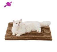 Asolla Self Warming Pet Bed, Asolla cat Bed, Self Warming Pet Mat Medium/Small Dogs, Reflects Body Heat, Machine Washable, Thermal Pets Pad Crate Blanket, for Feral And Indoor Cat (Brown,61*45cm)