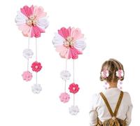 ASOMI Nœuds pour cheveux pour filles - En ruban gros-grain avec pinces crocodiles - Accessoires pour cheveux - Rose