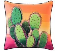 ASONGLINGO Création De Tapis Et Canvas Taie D'Oreiller Kits De Crochet Kit Point Noué Coussin Kit De Verrouillage Tapis Point Noué 43×43cm(Cactus vert)