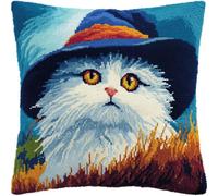 ASONGLINGO Kits De Crochets De Verrouillage Chat animal Kits De Crochet Kit Point Noué Coussin Kit De Verrouillage Tapis Point Noué 43×43cm