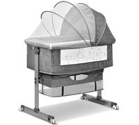 ASONINE Lit Bébé Cododo,3-1 Berceau Bébé Cododo avec Matelas Morbidi et Moustiquaire 3 Hauteurs,4 Ruote Bloccabili Compatibile Con Un'ampia Gamma di Tipi di Letto