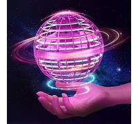 ASORT Boule Volante Lumineuse, Flying Ball Hover Ball, LED Balle Boomerang Air Ball, Fly Spinner Mini Drone Boule Volante Magique Rotative, Fly Orb pour Enfants, extérieur intérieur (Rose)