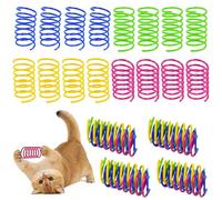ASOUUNLD 100 Pièces Jouets Ressort pour Chat, Printemps Coloré Ressort Chat Ressorts Spiralés en Plastique Interactifs Ressorts à Chat Jouets Interactifs Aident Les Chats à Soulager l'ennui et Stress