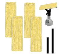ASOUUNLD 4 Pièces Housse de Rechange Compatible avec Karcher WV1 WV2 WV5 WV6 Plus, 2 Lèvres D'extraction pour Aspirateur de Fenêtre Serpillère en Microfibre Accessoires pour Aspirateur de Fenêtre