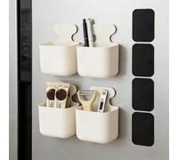 ASOUUNLD 4 Pièces Porte Marqueur Magnétique, Support de Crayon Magnétique pour Réfrigérateur Boîte de Rangement Magnétique avec 4 Feuille Magnétique pour Frigo, Casier, Autres Surfaces