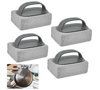 ASOUUNLD 4PCS Grill Nettoyage Pierre avec Poignée, Bloc de Nettoyage de Pierre de Gril Réutilisable Blocs Briques de Nettoyage Briques de Barbecue pour Nettoyer Les Grils, Les Cuisinières