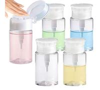 ASOUUNLD 5 Pièces Flacon Pompe Vide 200ml, Distributeur Pompe Doseur Pompe Distributeur Eau Change Bebe, avec 1 Entonnoir, Distributeur pour Démaquillant Vernis à Ongles, Récipient de Lotion