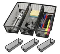 ASOUUNLD 6PCS Range-couverts Mailles Acier Métal, Range-couverts pour Tiroirs Rangement Ustensiles Cuisine Rangement Tiroir Cuisine Extensible pour Ustensiles, Couverts, Fournitures de Bureau