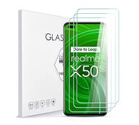 Asoway Protecteur D'écran pour Realme X50 Pro [3 pièces] de Haute Qualité 9H en Verre Trempé Résistant à la Rayure Protecteur D'écran Convivial Anti-Bulles Facile à Installer Support 3D