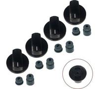 Aspares Lot de 4 boutons de commande pour plaque de cuisson Diplomat Flavel Noir