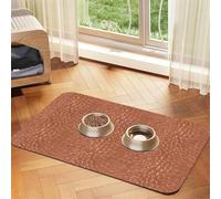 Aspect cuivre martelé,Tapis d'alimentation pour Animaux de Compagnie, Sets de Table en Cuir PU pour Chats et Chiens,40x60cm
