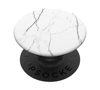 Aspect marbre blanc élégant - Noir et gris - Simple Calm Modern PopSockets PopGrip Interchangeable