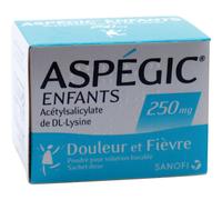 Aspegic Enfants 250mg Douleurs Et Fièvre Poudre Pour Solution Buvable 20 Sachets